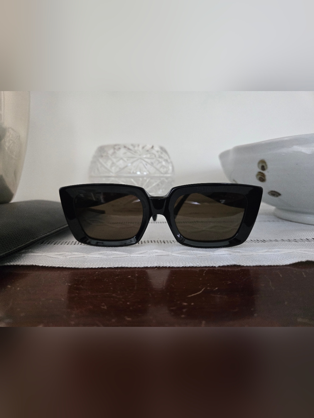 CELINE Classic Black Rectangular Sunglasses - Women Accessories